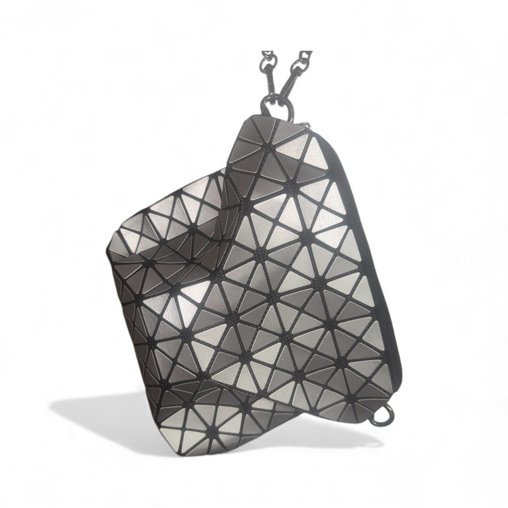 Geometric Black and Silver Crossbody Bag